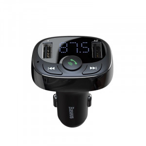 Modulator FM Baseus T-typed, Bluetooth, 2x USB, Micro SD (negru) - Img 4