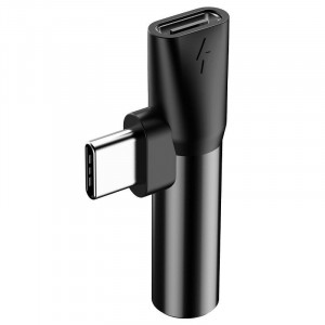Adaptor Audio Baseus USB-C la Mini Jack 3.5mm + USB-C (negru) - Img 4