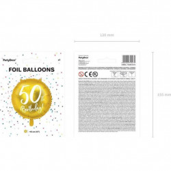 Balon din folie auriu pentru aniversare 50 ani 45cm - Img 4