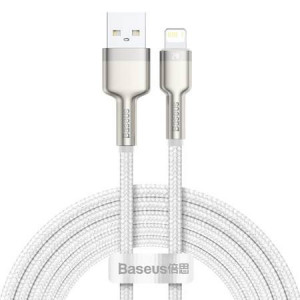 Cablu metalic Lightning Baseus Cafule, 2.4A, 2m (alb) - Img 1