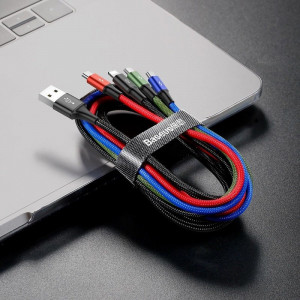 Cablu USB Baseus Fast 4in1 2xUSB-C / Lightning / Micro 3,5A 1,2m (negru) - Img 2