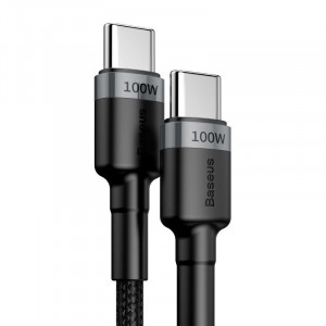 Cablu USB-C Baseus Cafule, QC 3.0, PD 2.0, 100W, 5A, 2m (gri-negru) - Img 2