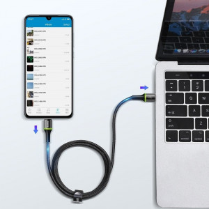 Cablu USB-C Baseus Halo, QC 3.0, PD 2.0, 60W, 3A, 1m (negru) - Img 5