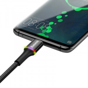 Cablu USB-C cu iluminare LED Baseus Halo 3A 1m (negru) - Img 4