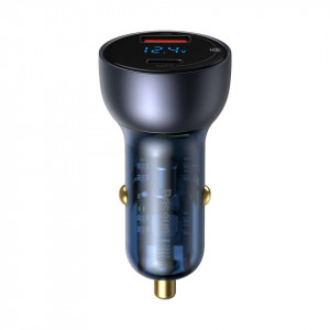 Incarcator auto Baseus Particular Digital Display, USB + USB-C, QC3.0+PD, 5A, 65W (gri) - Img 2