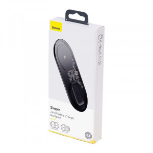 Incarcator wireless Qi 2in1 Baseus Simple, 15W pt telefon si Apple Airpods Pro (transparent) - Img 7