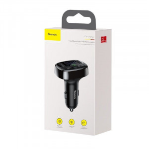 Modulator FM Baseus T-typed, Bluetooth, 2x USB, Micro SD (negru) - Img 5