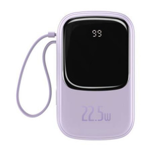 Powerbank Baseus 20000mAh 22.5W cu cablu Type-C, violet - Img 1