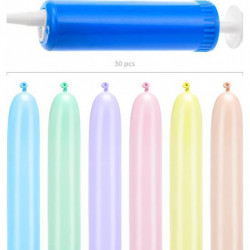 Set 30 de baloane 130 cm culori diferite pentru modelaj si pompa - Img 2