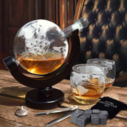 Set decantor glob whisky si cuburi pentru racire - Img 1
