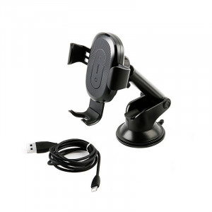 Suport telefon auto gravitational Baseus cu incarcare wireless Qi (negru) - Img 5