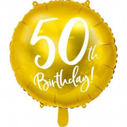 Balon din folie auriu pentru aniversare 50 ani 45cm - Img 1