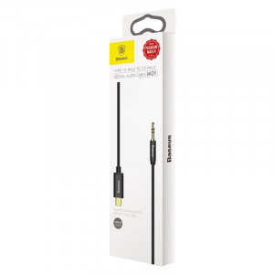 Cablu audio USB-C la Mini jack 3,5mm Baseus Yiven 1.2m (negru) - Img 5