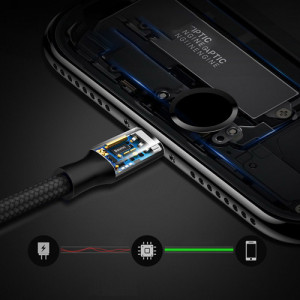 Cablu Date 2 în 1 Baseus Micro Usb + Lightning 3A 1.2m (negru) - Img 7