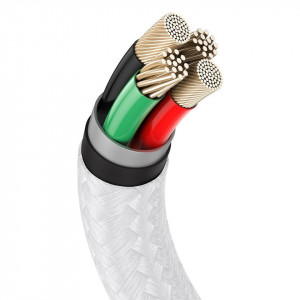 Cablu metalic Lightning Baseus Cafule, 2.4A, 1m (alb) - Img 5