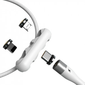Cablu USB Baseus Fast 4in1 USB la USB-C / Lightning / Micro 3A 1m (alb) - Img 3