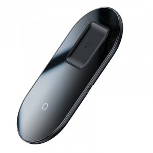Incarcator wireless Qi 2in1 Baseus Simple, 15W pt telefon si Apple Airpods Pro (negru) - Img 5