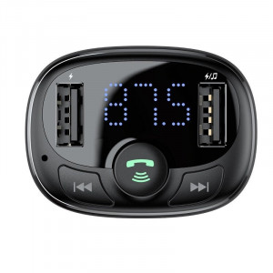 Modulator FM Baseus T-typed, Bluetooth, 2x USB, Micro SD (negru) - Img 6