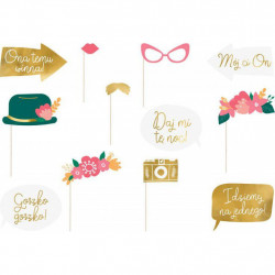 Set 12 accesorii props pentru fotografii nunta - Img 1