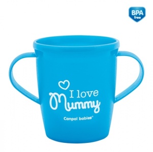 Canita „I love Mummy“, Canpol babies®, fara BPA, 250 ml, albastru