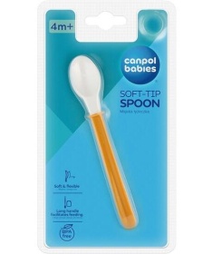Lingurita cu cupa moale din silicon, Canpol babies®, fara BPA, yel