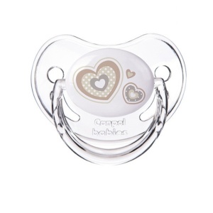 Suzeta „Newborn Baby“ cu tetina ortodontica silicon, Canpol babies®, fara BPA, 18 luni+, bej