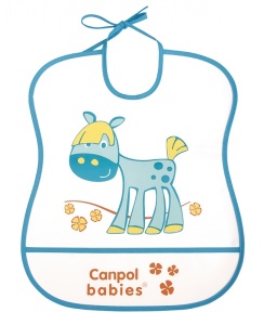 Baveta „Happy Animals“, Canpol babies®, fara BPA, calut, turcoaz