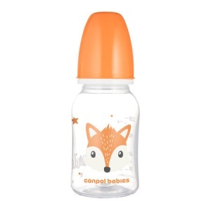 Biberon, Canpol babies®, Tritan, 120 ml, imprimat ursulet, portocaliu