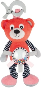 Jucarie din plus „Bears“, Canpol babies®, oglinda, vibratii si sunatoare, rosu coral
