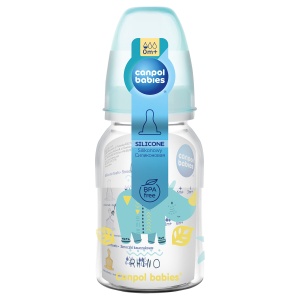 Biberon „Africa“, polipropilena, 120 ml, 0 luni + blu