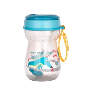 Cana sport cu pai si supapa mobila, Canpol babies®, 350 ml, fara BPA, turcoaz