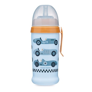 Canita sport „Racing“ cu pai, Canpol babies®, fara BPA, 350 ml, albastru deschis