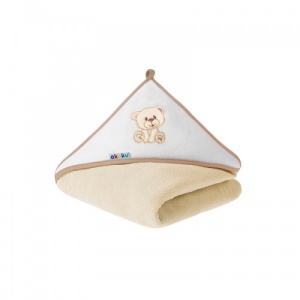 Prosop cu gluga 100% bumbac 100 x 100 cm CREM/URS - Img 2