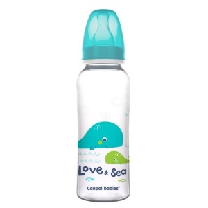 Biberon „Love & Sea“, Canpol babies®, polipropilena, 250 ml, turcoaz
