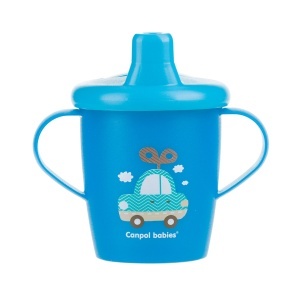 Canita anti-varsare Haberman „Toys“ 250 ml + lingurita flexibila, 9 luni +