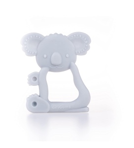 Jucarie pentru dentitie Koala, GiliGums®, silicon, 3 luni +, gri