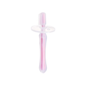 Periuta de dinti din silicon cu protectie roz