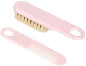 Set pieptene cu perie din par natural de capra