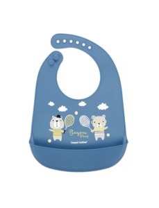 Baveta din silicon moale „Bonjour Paris" fara BPA 74/027 albastru