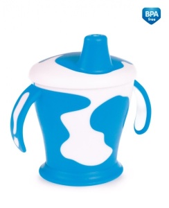 Canita anti-varsare Haberman „Little cow“ 250 ml + lingurita flexibila, 9 luni +