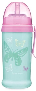 Canita sport „Butterfly“ cu pai, Canpol babies®, fara BPA, 350 ml, verde deschis