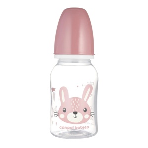 Biberon, Canpol babies®, Tritan, 120 ml, imprimat pisicuta, roz