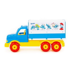 Camion cu prelata Strumpfii - Polesie - multicolor - Img 3