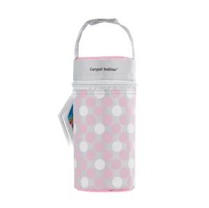 Izolator din material moale pentru biberoane, Canpol babies®, „Retro“, roz - Img 2