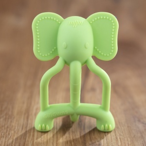 Jucarie pentru dentitie Elefant , GiliGums®, silicon, 3 luni +, verde