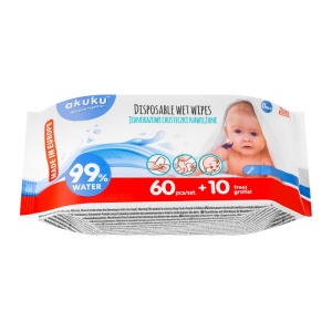 Servetele umede de unica folosinta 99% apă (70 buc)