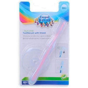 Periuta de dinti din silicon cu protectie roz - Img 2
