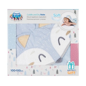 Prosop cu gluga 100% bumbac, 100 × 100 cm Fox / Owl