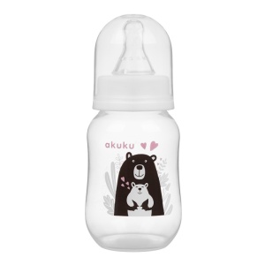 Biberon cu gat îngust 125ml și tetină din silicon 0 luni+