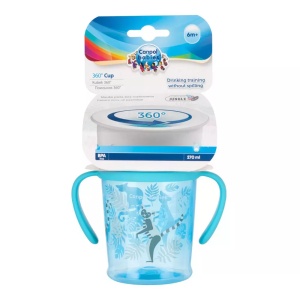 Cana antrenament 360° „Jungle“, Canpol babies®, 270 ml, fara BPA, turcoaz